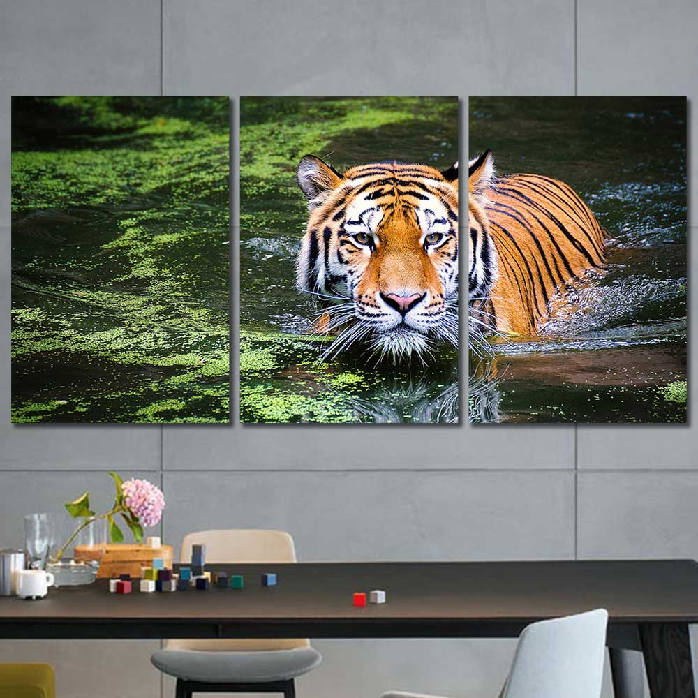 Emerald Waters: Bengals Grace Collection - Framed Canvas Home Decor Wall Art Multiple Choices 1 3 4 5 Panels