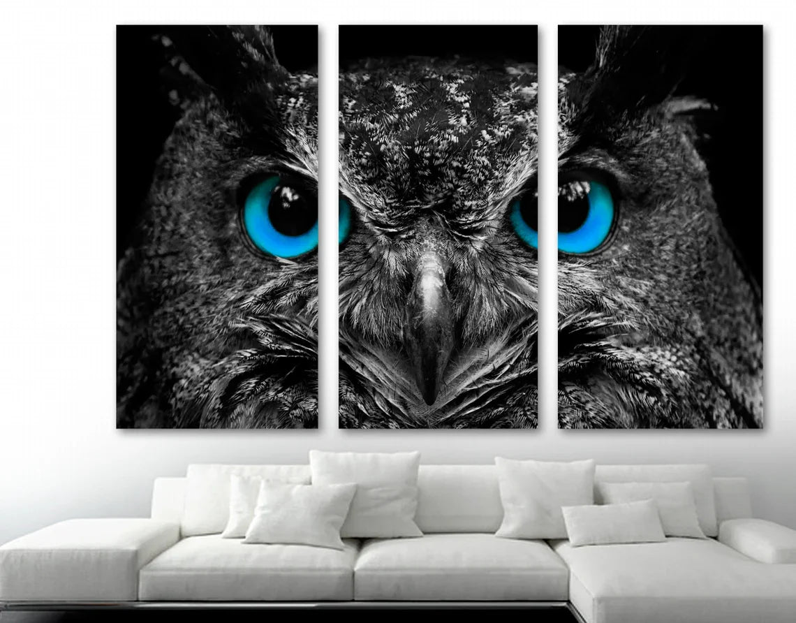 Azure Gaze Collection - Framed Canvas Home Decor Wall Art Multiple Choices 1 3 and 5 Panels