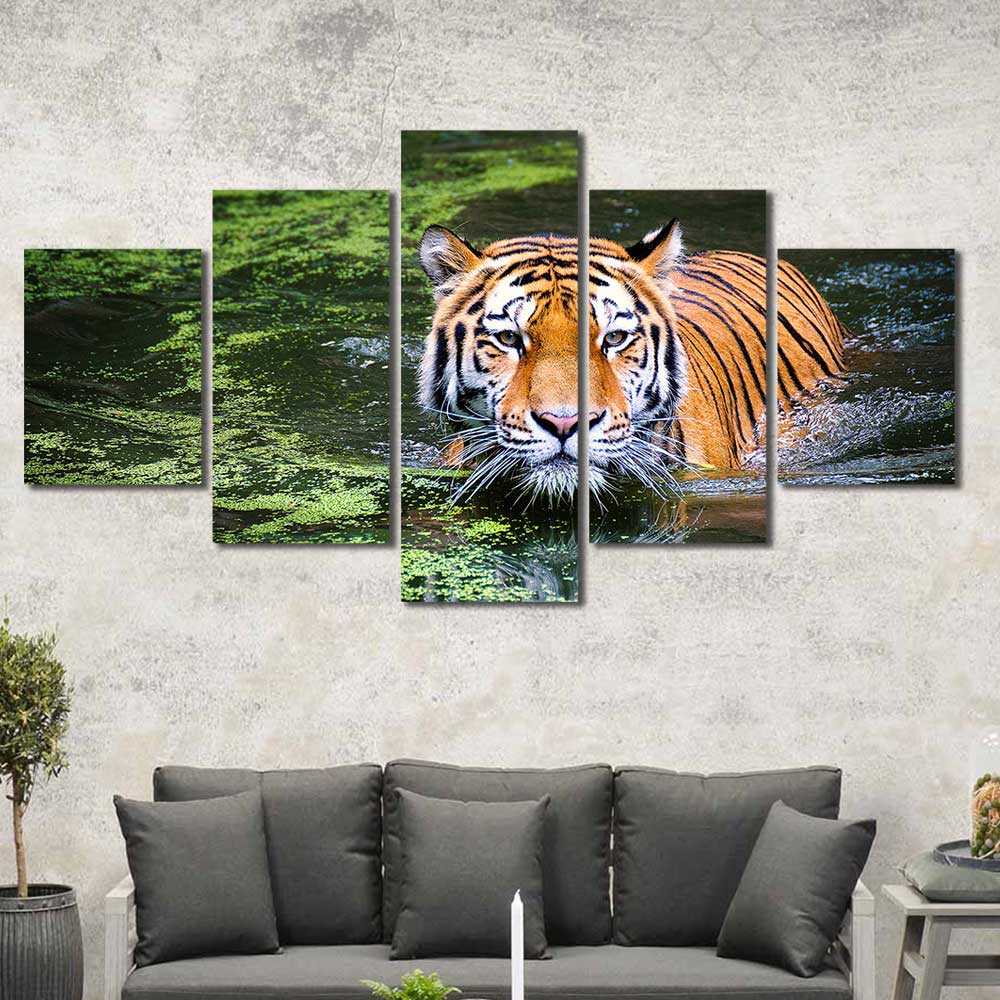 Emerald Waters: Bengals Grace Collection - Framed Canvas Home Decor Wall Art Multiple Choices 1 3 4 5 Panels