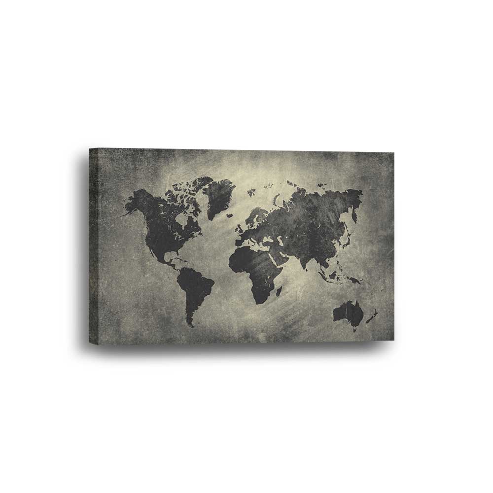 Global Shadows: Modern Map Series - Framed Canvas Home Decor Wall Art Multiple Choices 1 3 4 5 Panels