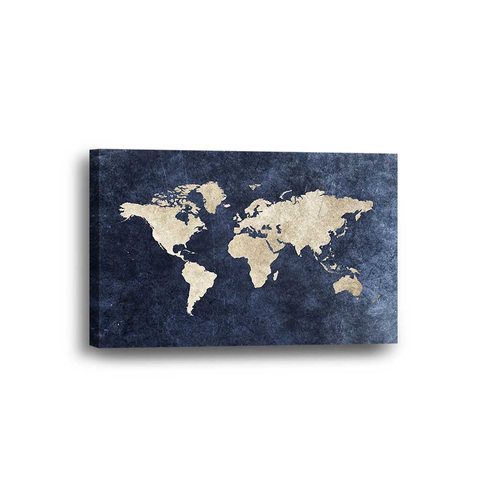 Midnight Atlas: Global Heritage Collection - Framed Canvas Home Decor Wall Art Multiple Choices 1 3 4 5 Panels