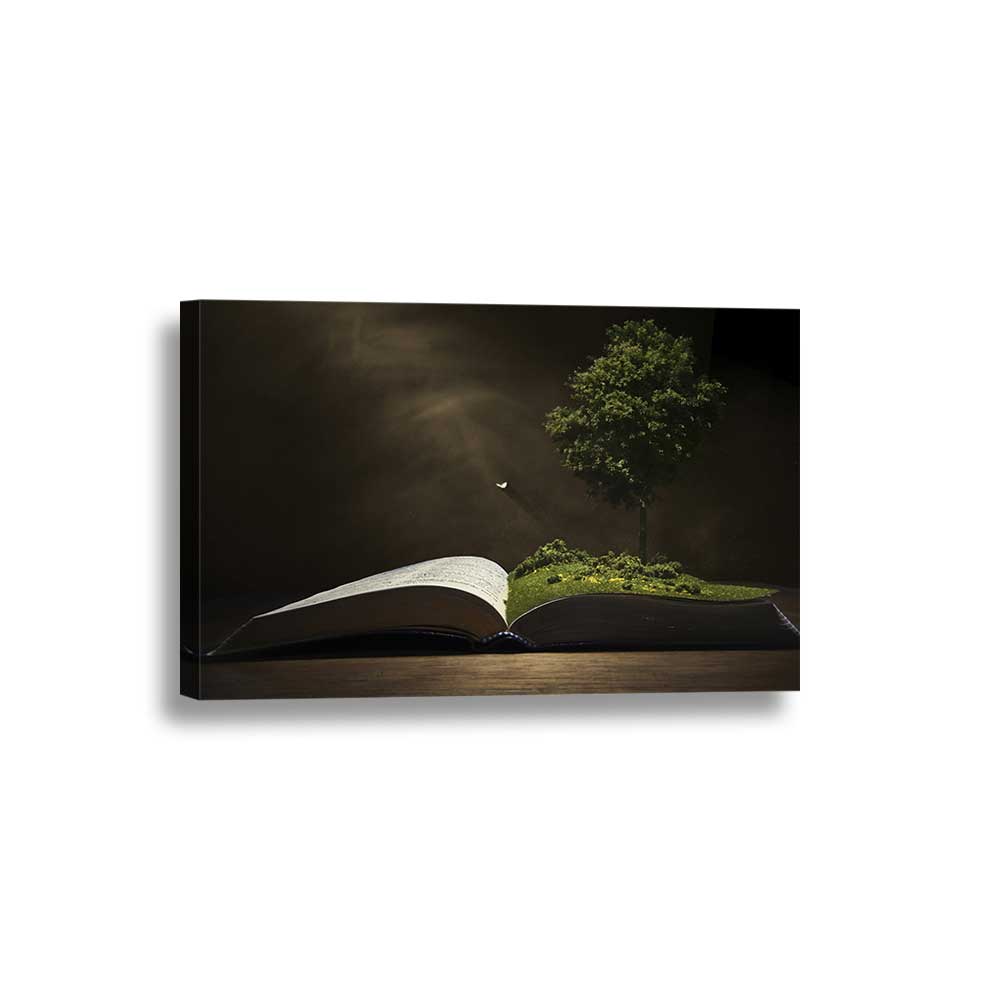 Pages of Life Collection - Framed Canvas Home Decor Wall Art Multiple Choices 1 3 4 5 Panels