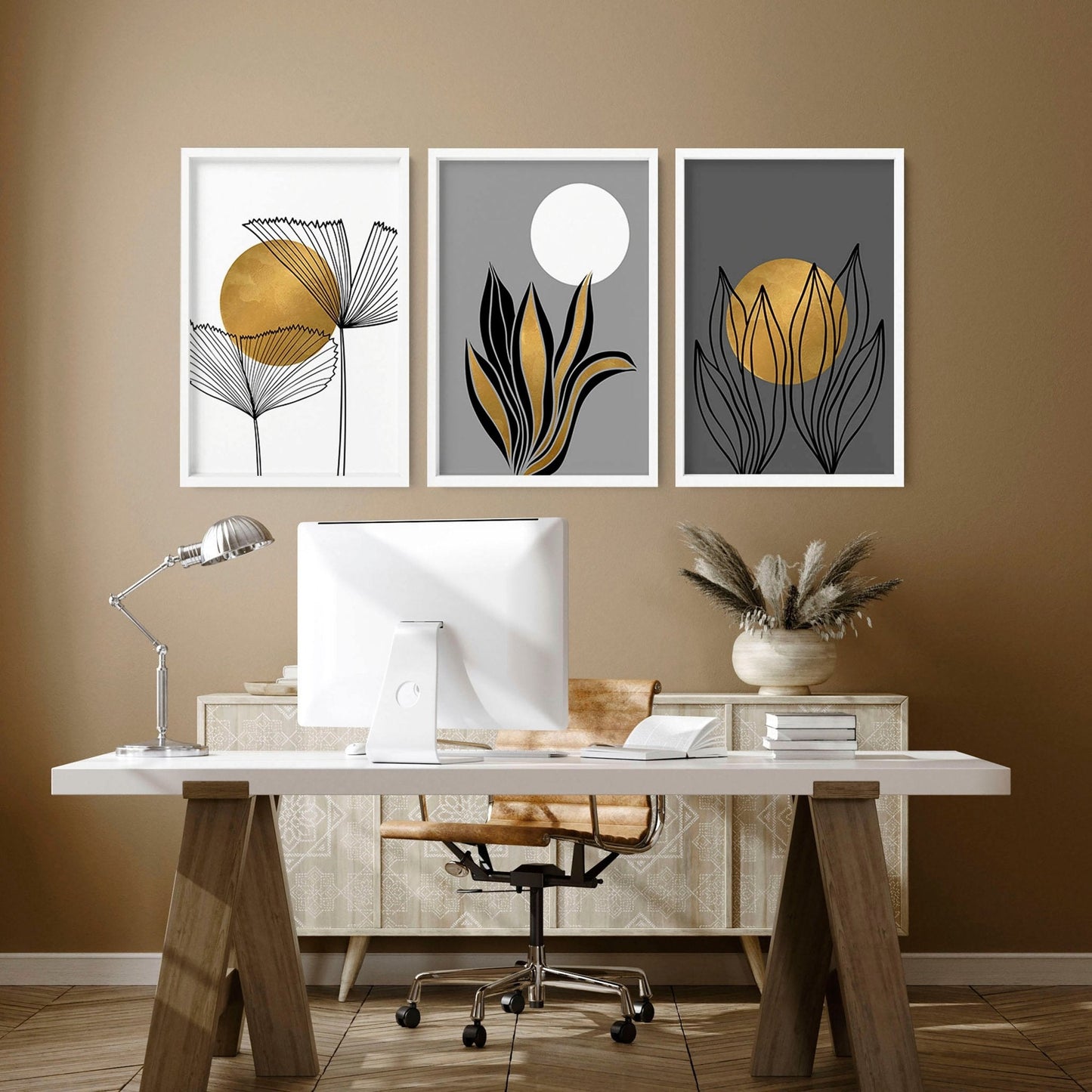 Desk office decor | set of 3 wall art prints