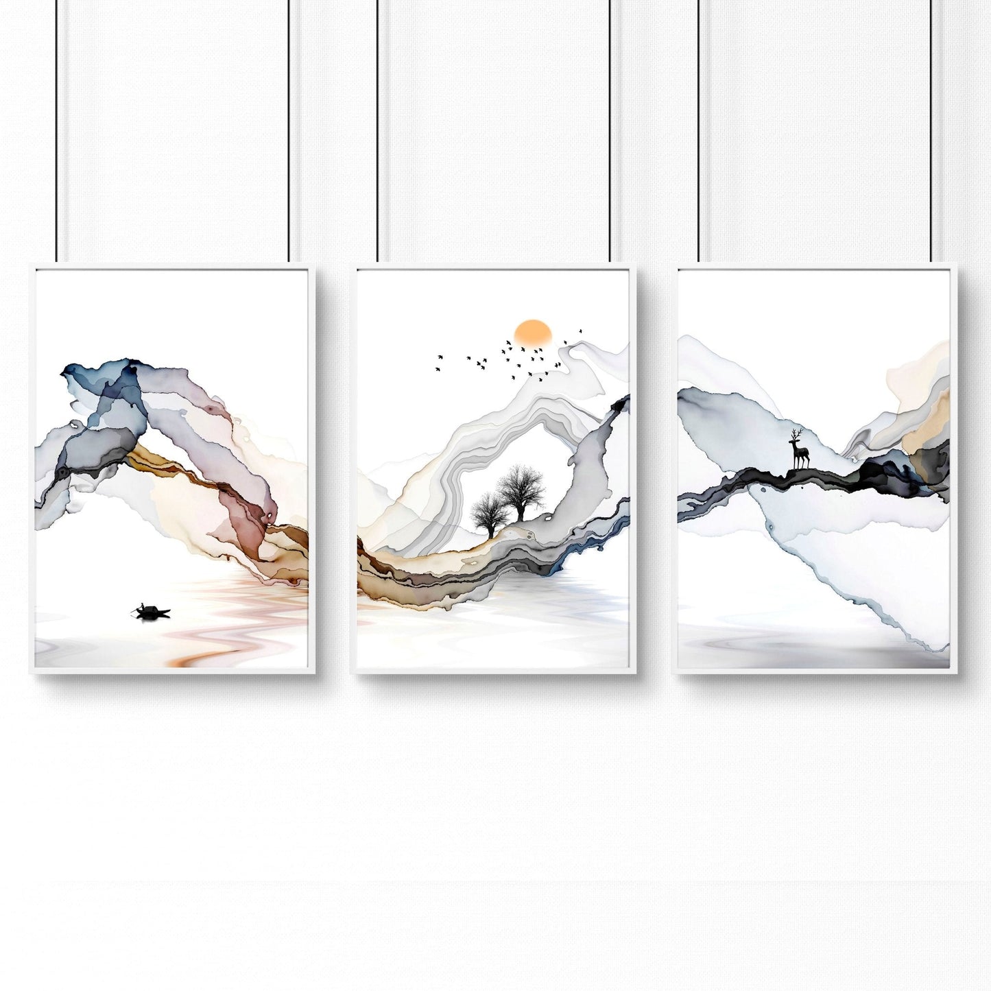 Home office wall decor | set of 3 framed wall art