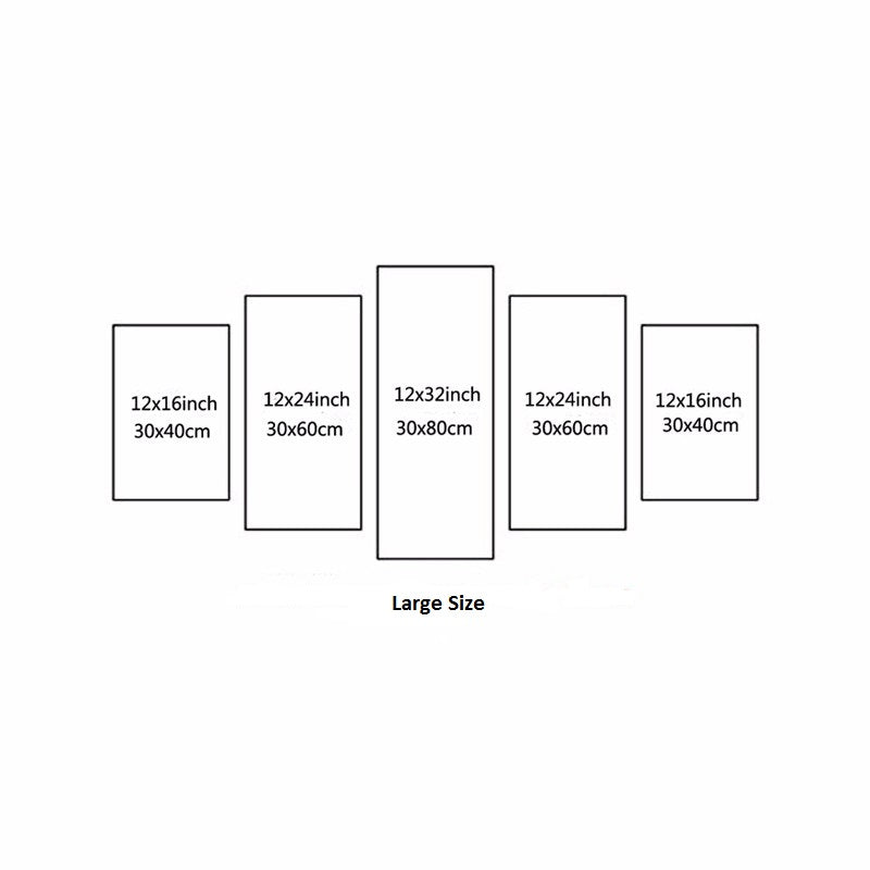 Nursery Animals Wood Look Five Piece Canvas Wall Art Home Decor Multi Panel 5