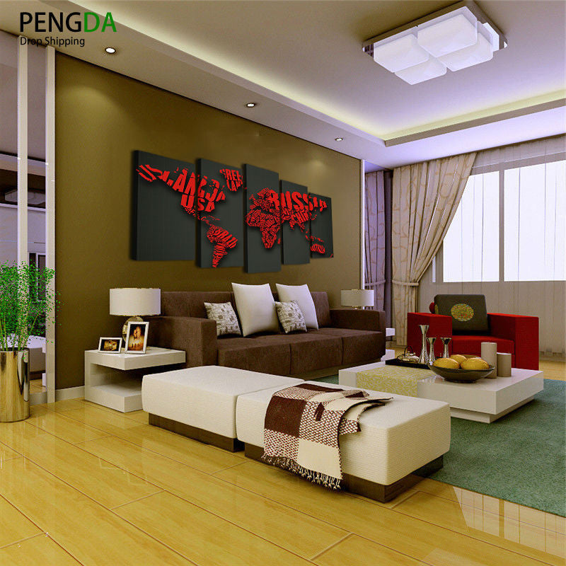 World Map Names Canvas